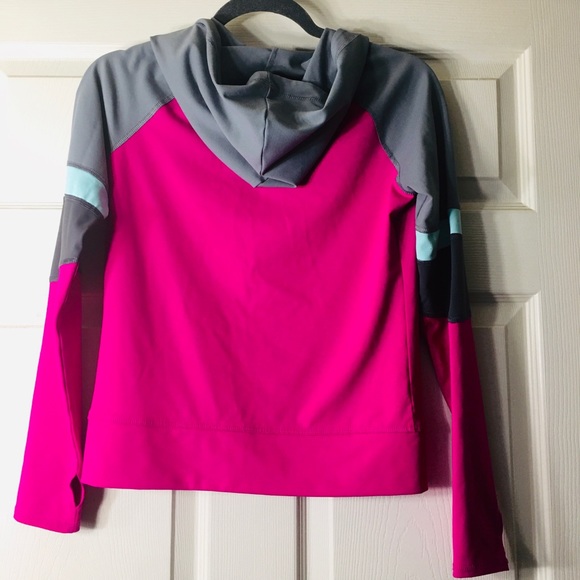 Hoodie Jacket Front Zip Gray Pink Women's - Picture 6 of 16